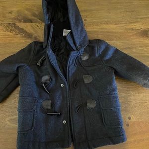 Toddler Pea Coat, wool with buttons and hood